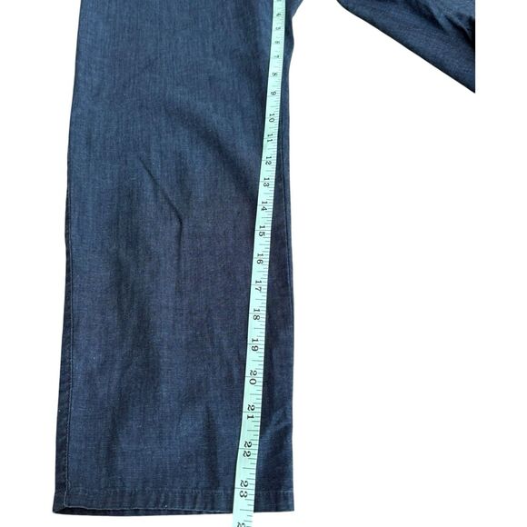 COS Cotton Navy Relaxed Taper Ankle Button Trousers Pants Size 2 Lightweight - Picture 12 of 13